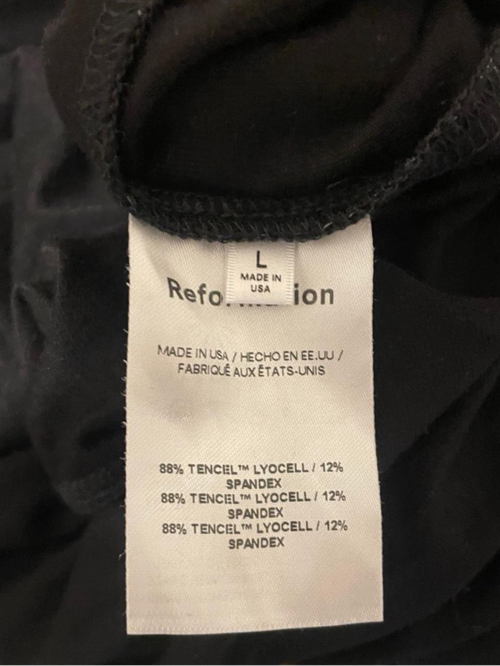 Reformation Black Asymmetric Cutout Bodysuit Size L - Picture 4 of 4